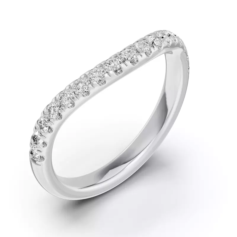 Platinum Classic Contoured Pavé Lab Band (0.44 ct. tw.)