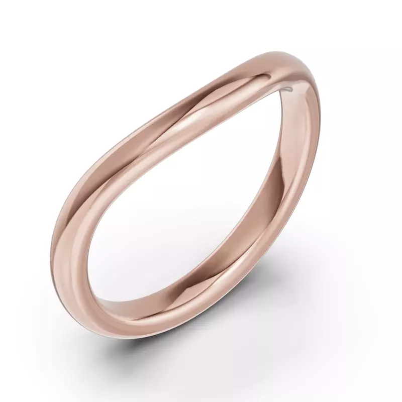 18K Rose Gold Classic Contour Fit Band