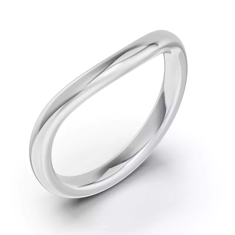 18K White Gold Classic Contour Fit Band