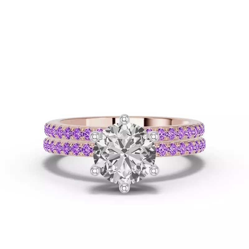 14K Rose Gold Chroma Amethyst Band