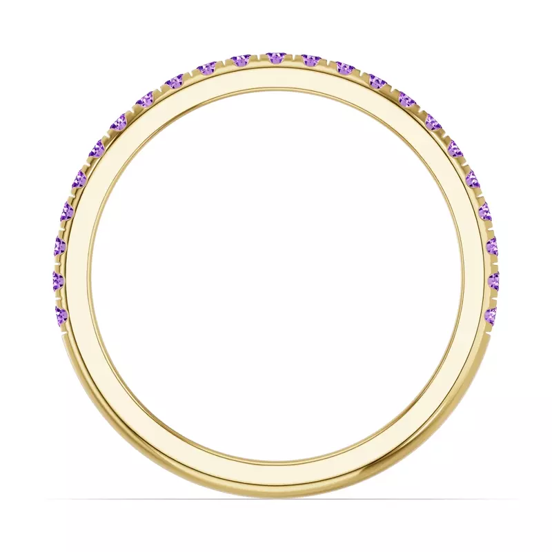 14K Yellow Gold Chroma Amethyst Band