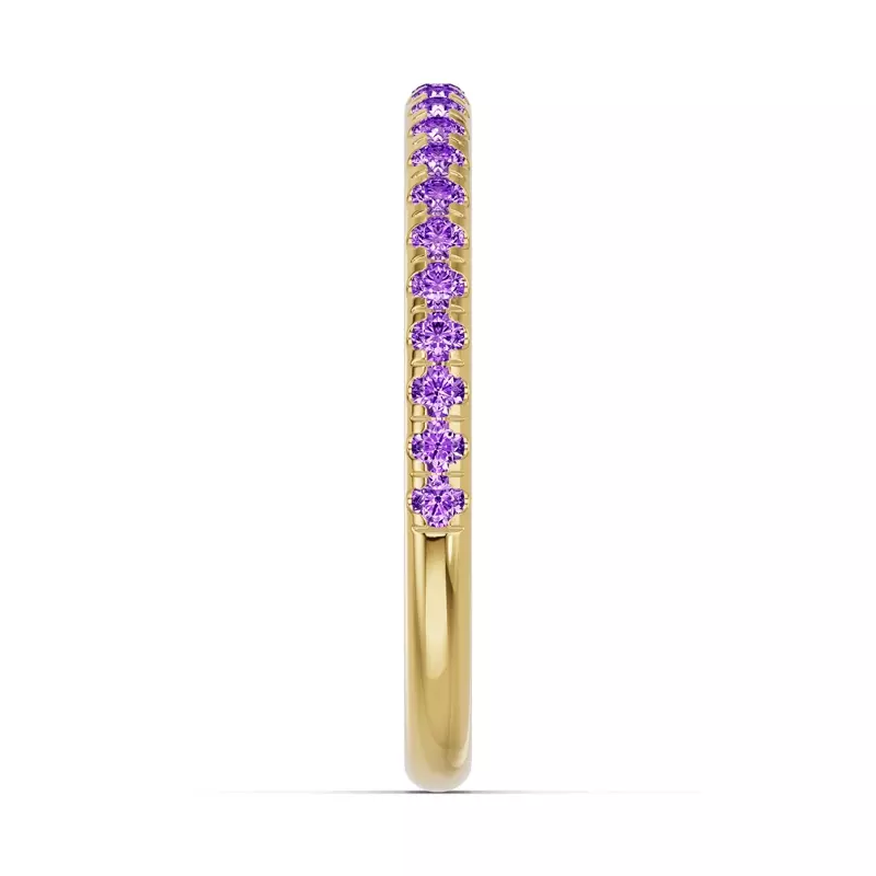14K Yellow Gold Chroma Amethyst Band