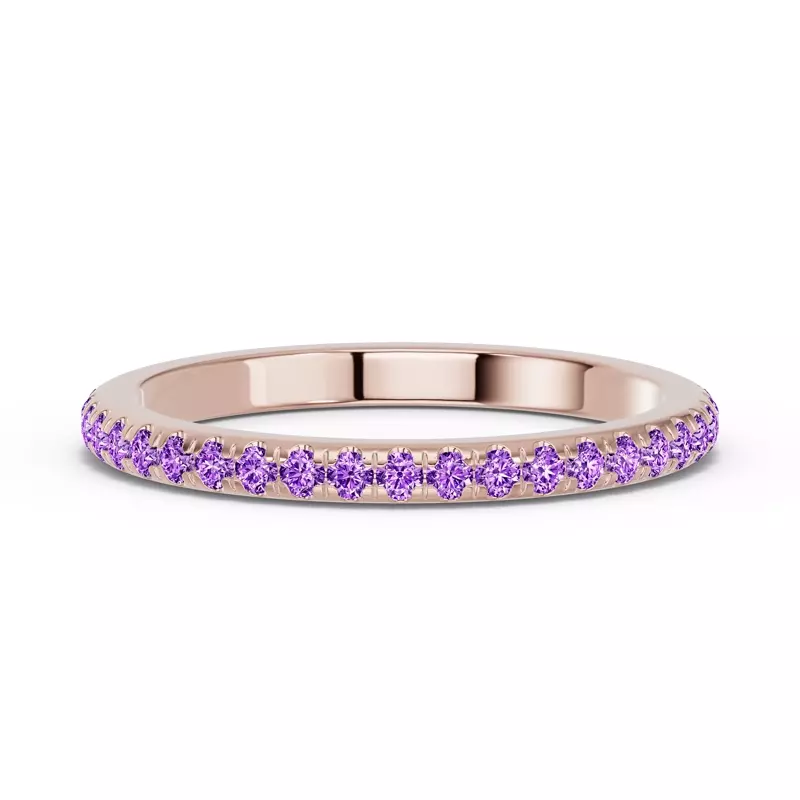 18K Rose Gold Chroma Amethyst Band