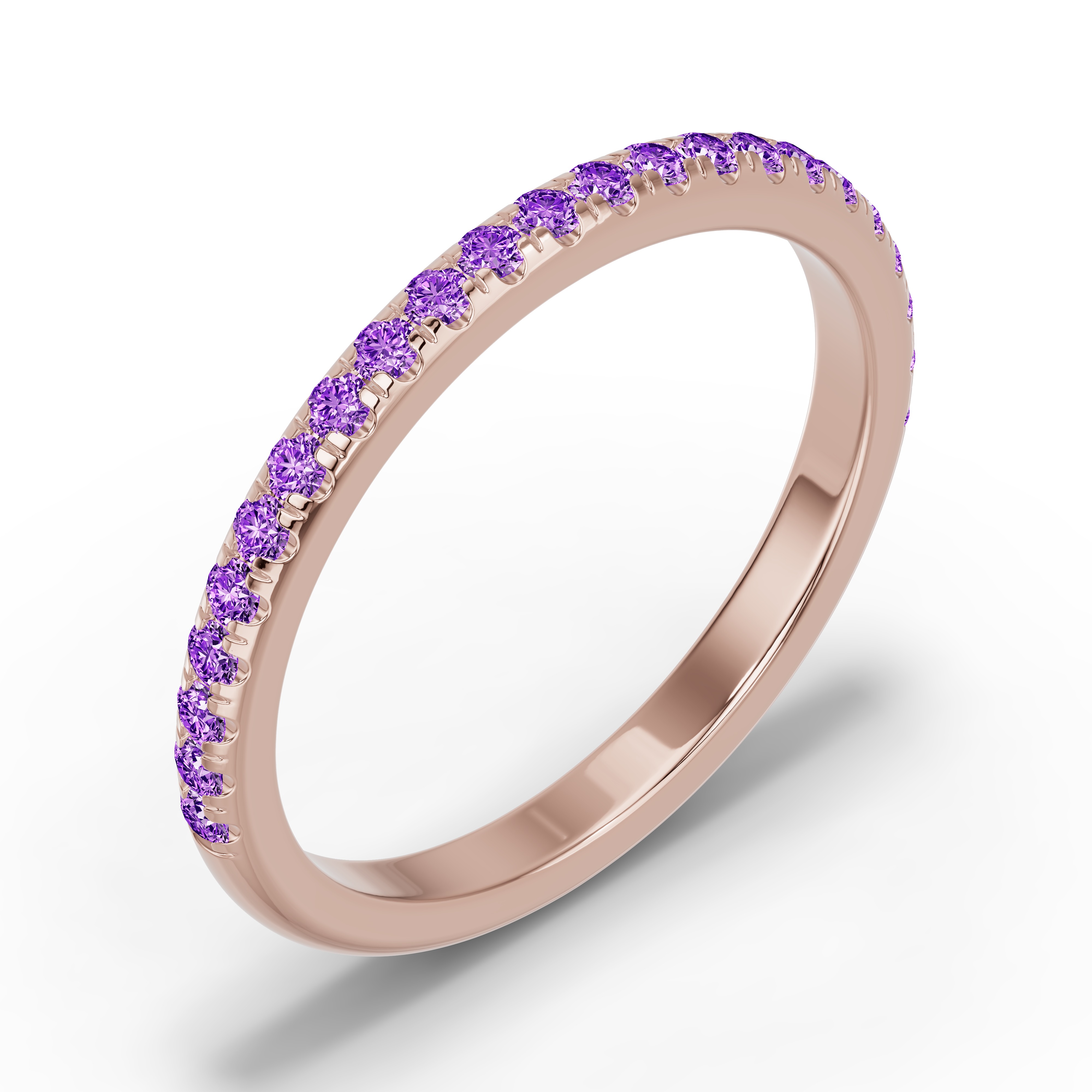 18K Rose Gold Chroma Amethyst Band