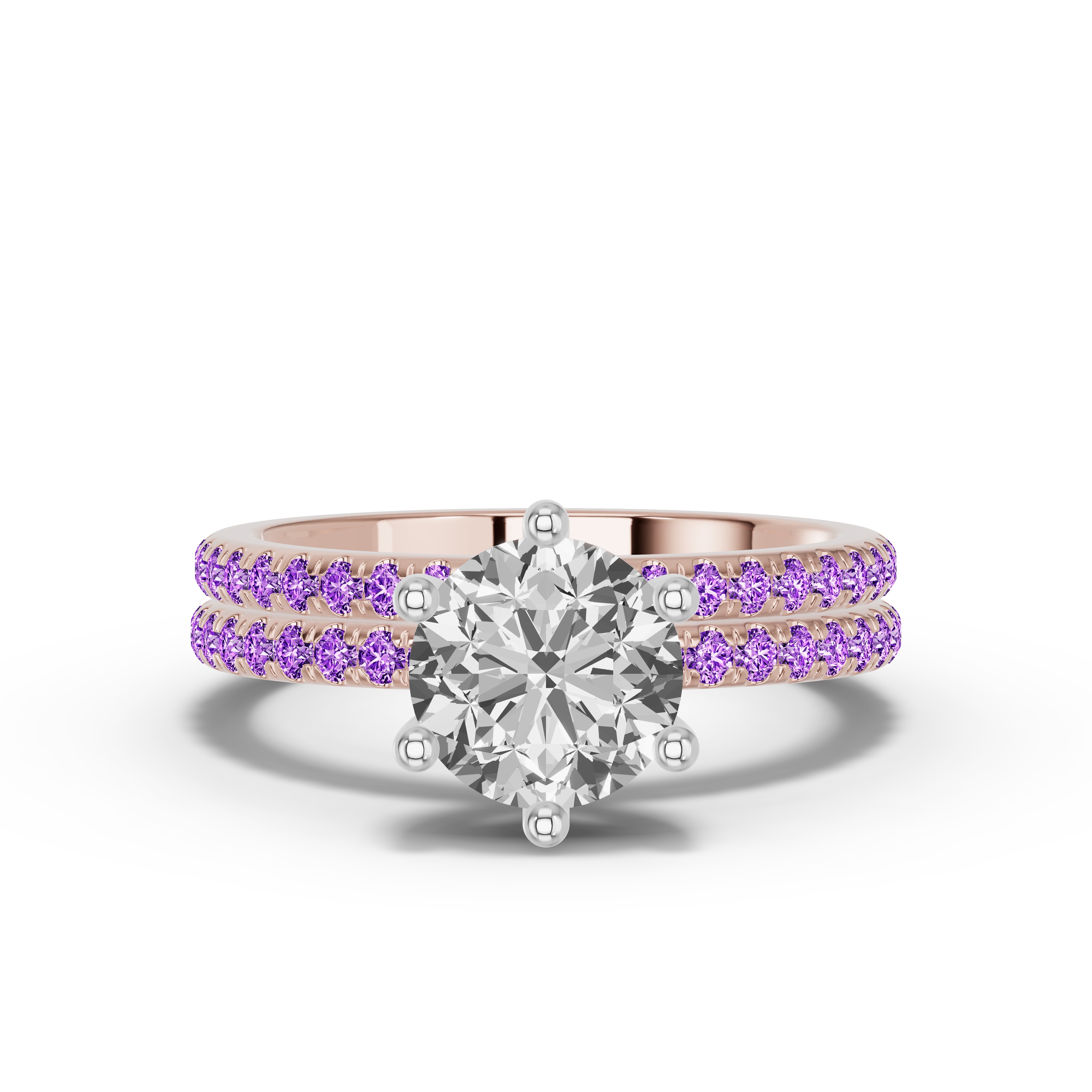 18K Rose Gold Chroma Amethyst Band
