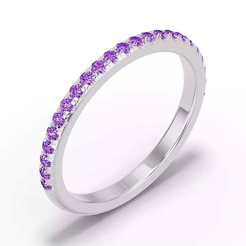 Platinum Chroma Amethyst Band