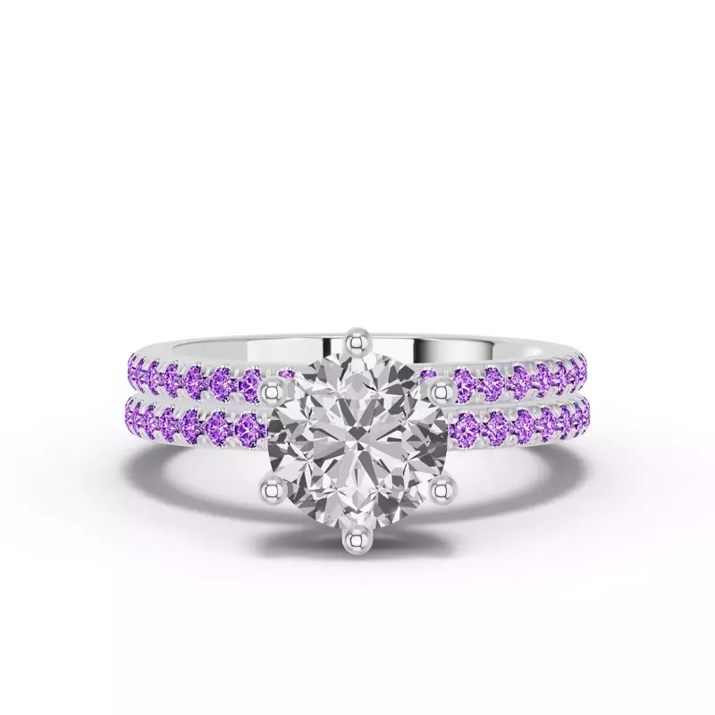 Platinum Chroma Amethyst Band