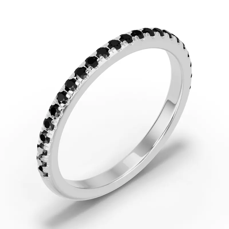 14K White Gold Chroma Black Diamond Band