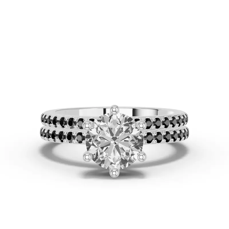 14K White Gold Chroma Black Diamond Band