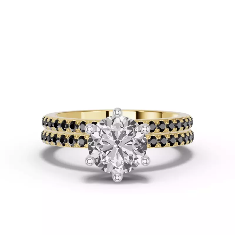 14K Yellow Gold Chroma Black Diamond Band