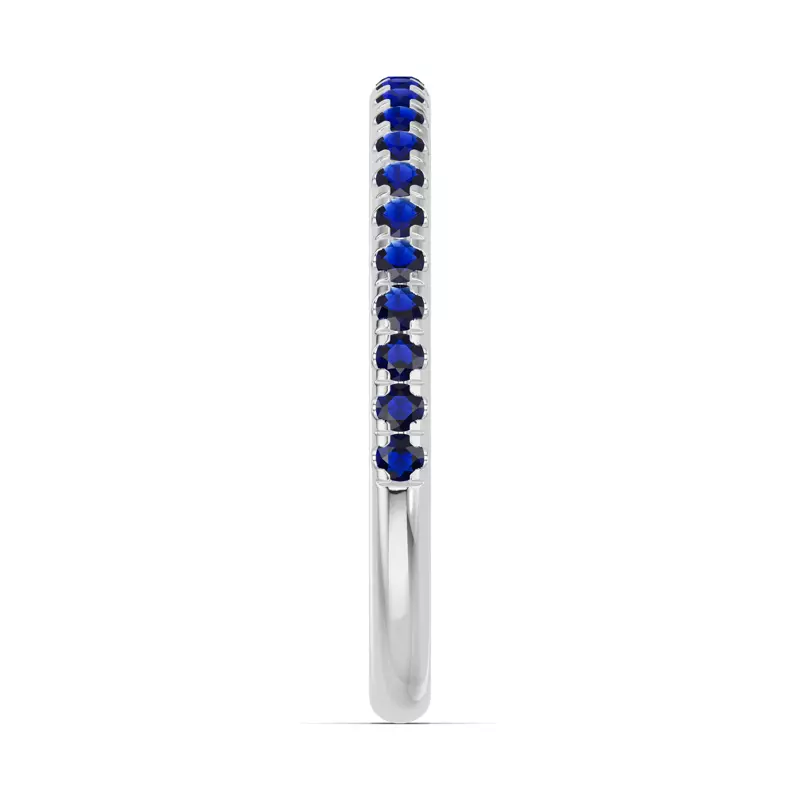 14K White Gold Chroma Blue Sapphire Band