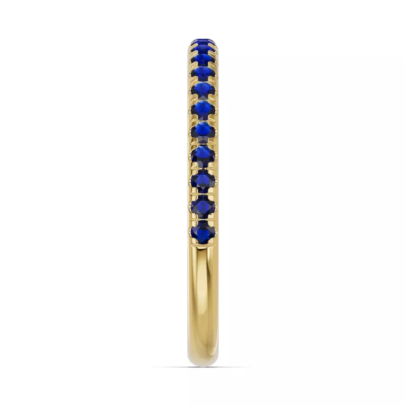 14K Yellow Gold Chroma Blue Sapphire Band