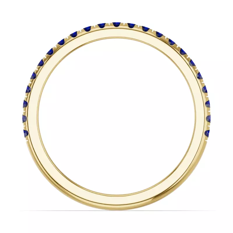 18K Yellow Gold Chroma Blue Sapphire Band