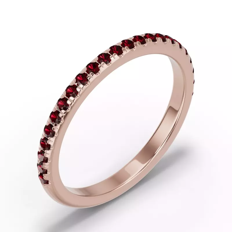 18K Rose Gold Chroma Garnet Band