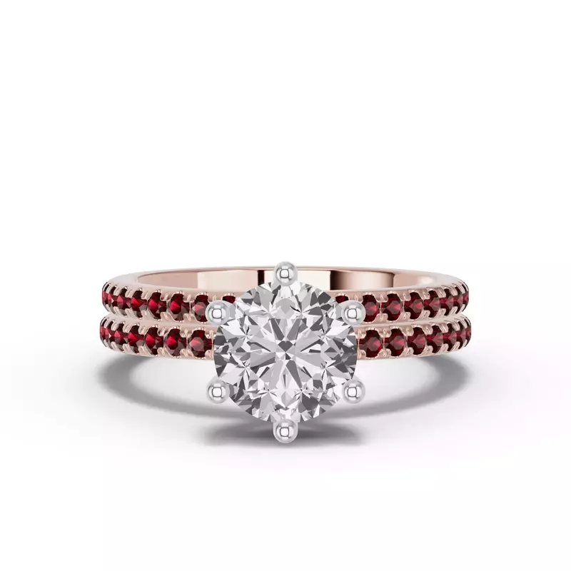 18K Rose Gold Chroma Garnet Band