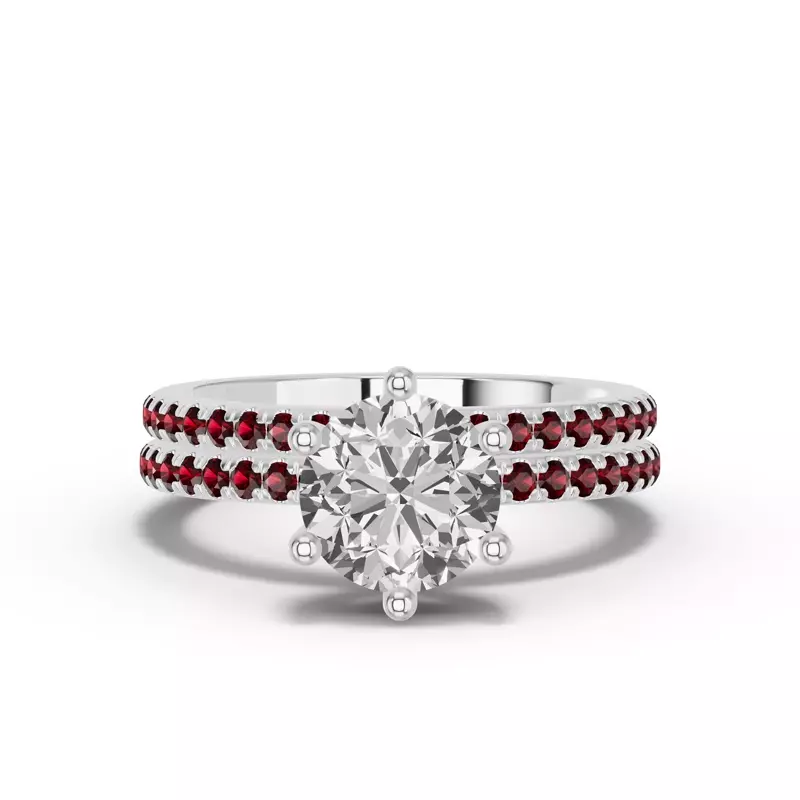Platinum Chroma Garnet Band