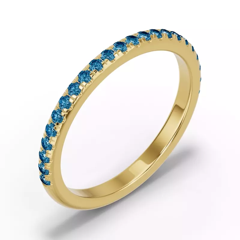 14K Yellow Gold Chroma London Blue Topaz Band