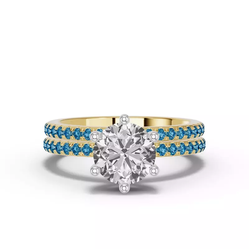 14K Yellow Gold Chroma London Blue Topaz Band
