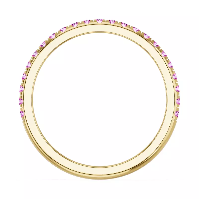 14K Yellow Gold Chroma Pink Sapphire Band