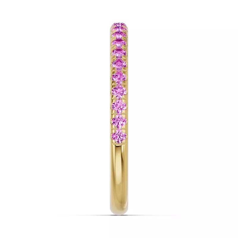 14K Yellow Gold Chroma Pink Sapphire Band