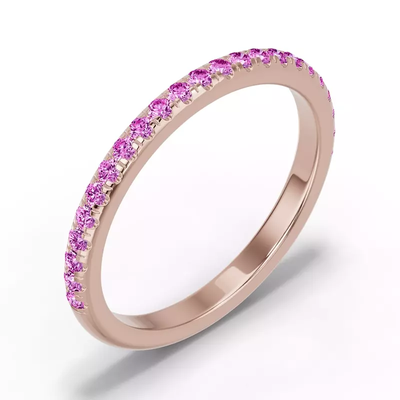 18K Rose Gold Chroma Pink Sapphire Band