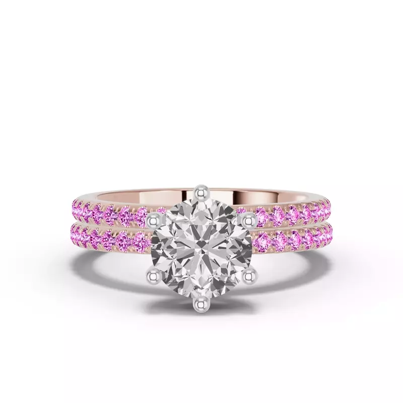 18K Rose Gold Chroma Pink Sapphire Band