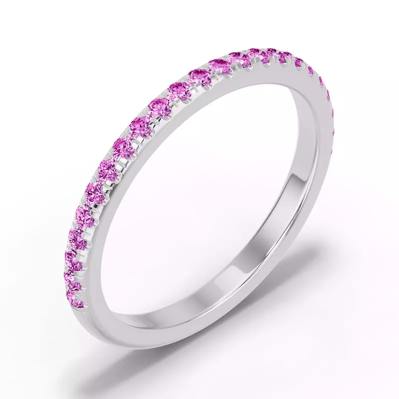 Platinum Chroma Pink Sapphire Band