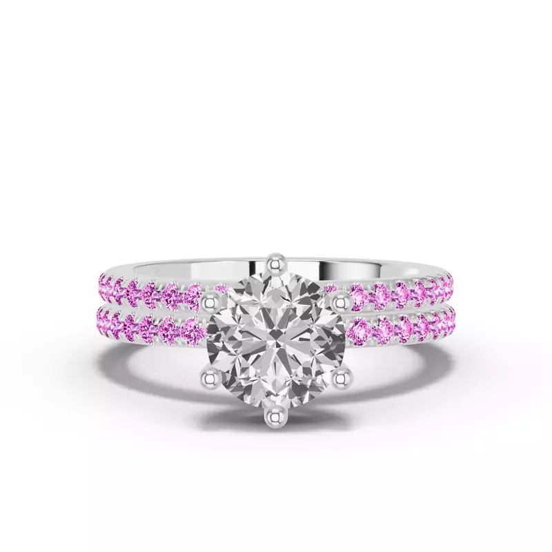 Platinum Chroma Pink Sapphire Band