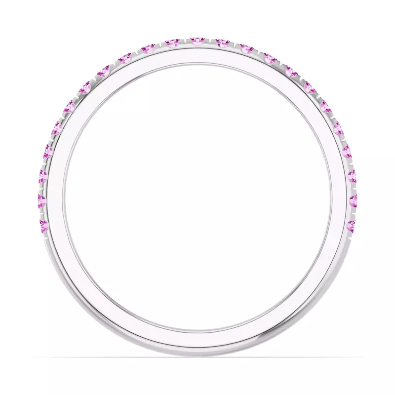 Platinum Chroma Pink Sapphire Band