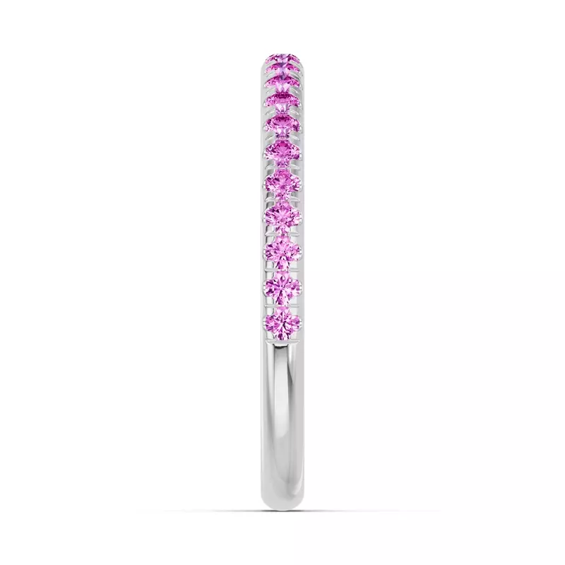Platinum Chroma Pink Sapphire Band