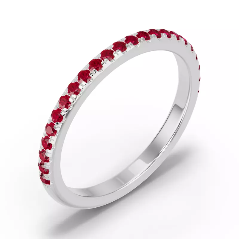 14K White Gold Chroma Ruby Band