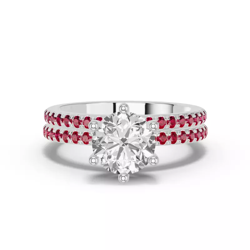14K White Gold Chroma Ruby Band