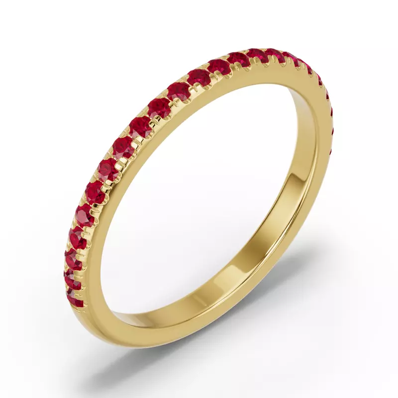 14K Yellow Gold Chroma Ruby Band