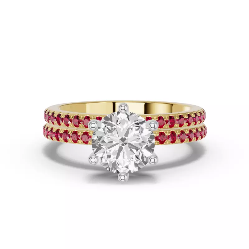 14K Yellow Gold Chroma Ruby Band
