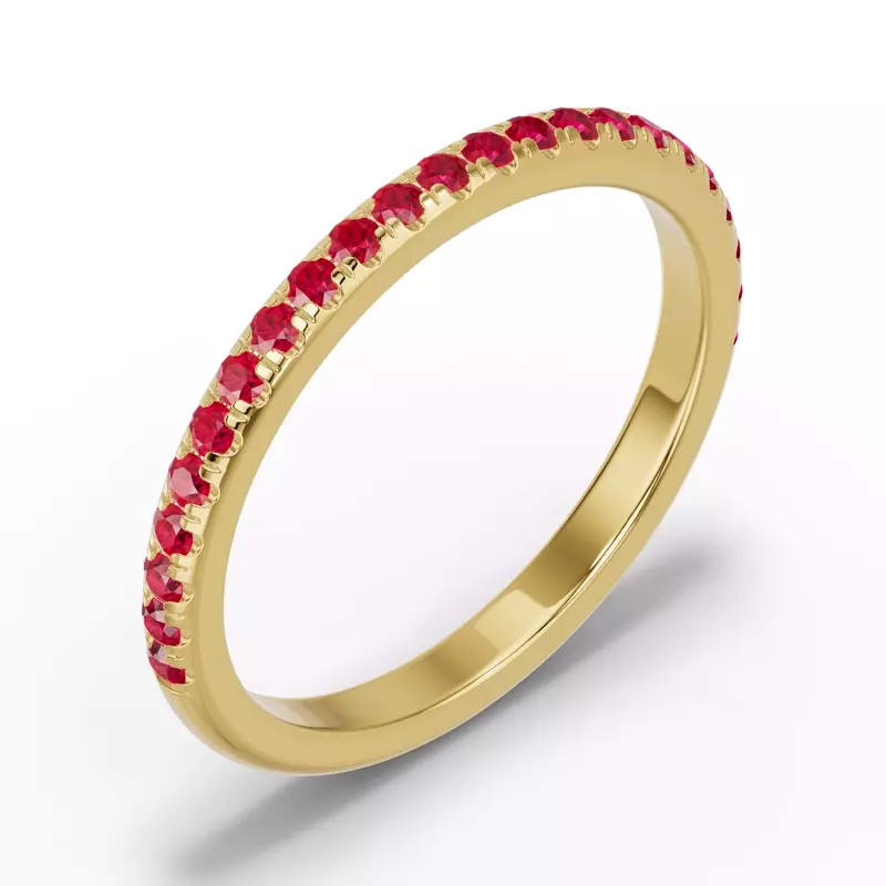 18K Yellow Gold Chroma Ruby Band