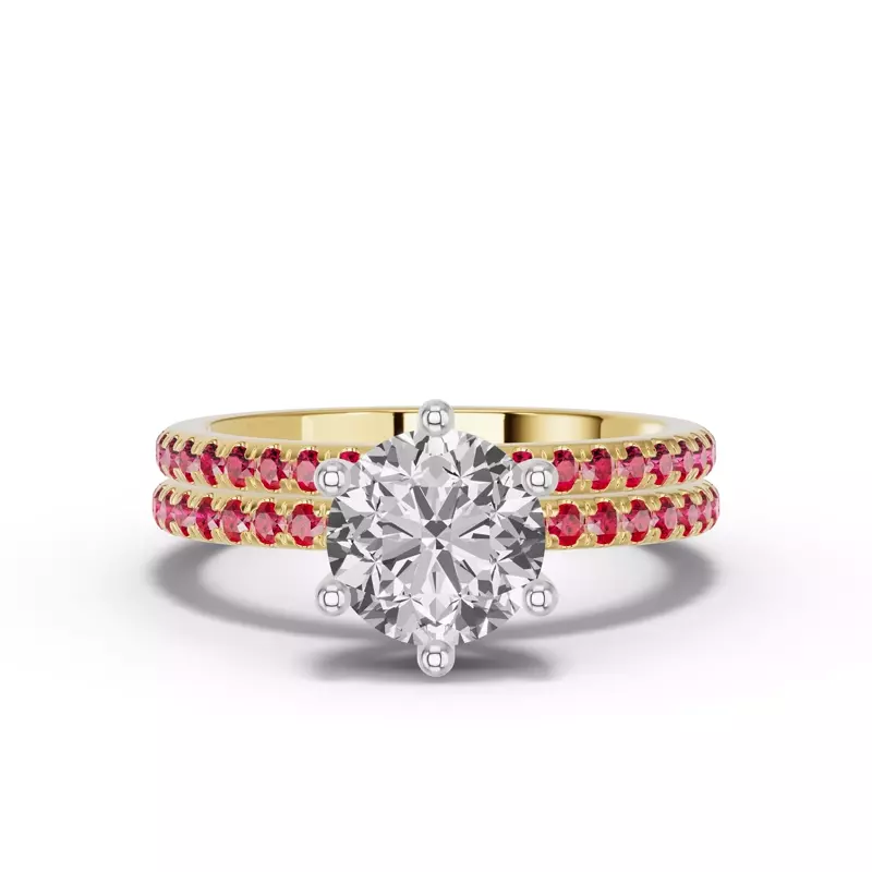 18K Yellow Gold Chroma Ruby Band