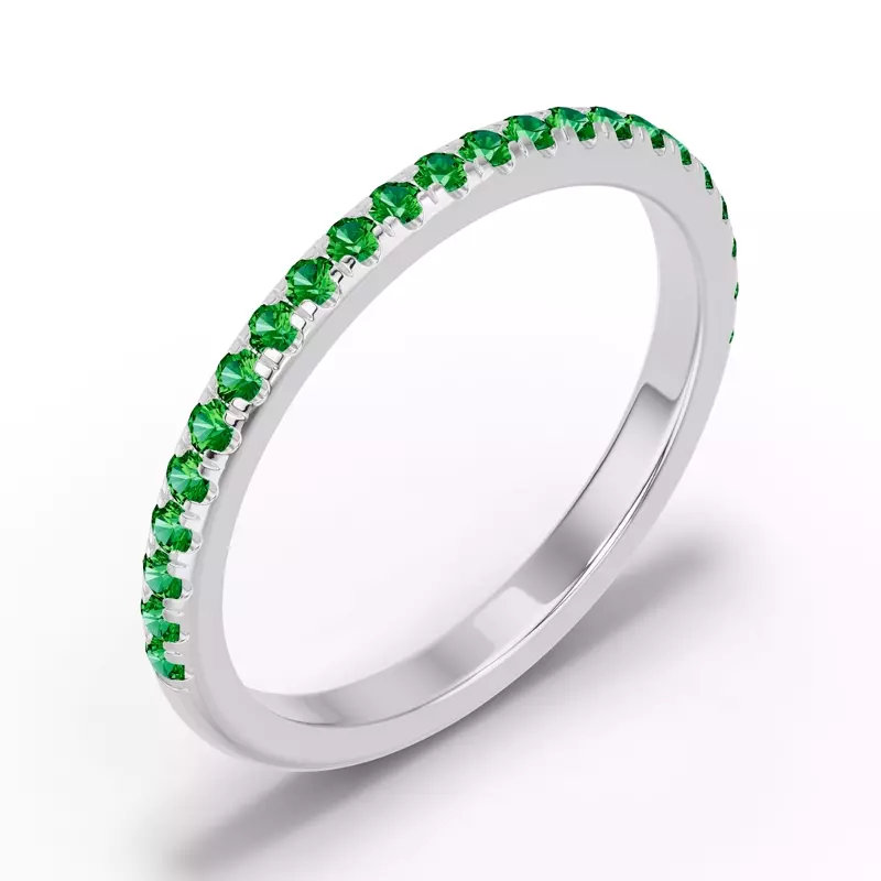 14K White Gold Chroma Tsavorite Band