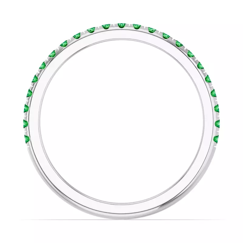 14K White Gold Chroma Tsavorite Band