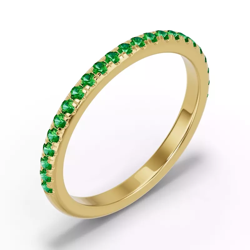 14K Yellow Gold Chroma Tsavorite Band