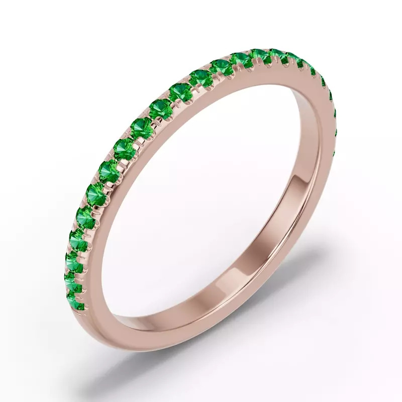 18K Rose Gold Chroma Tsavorite Band