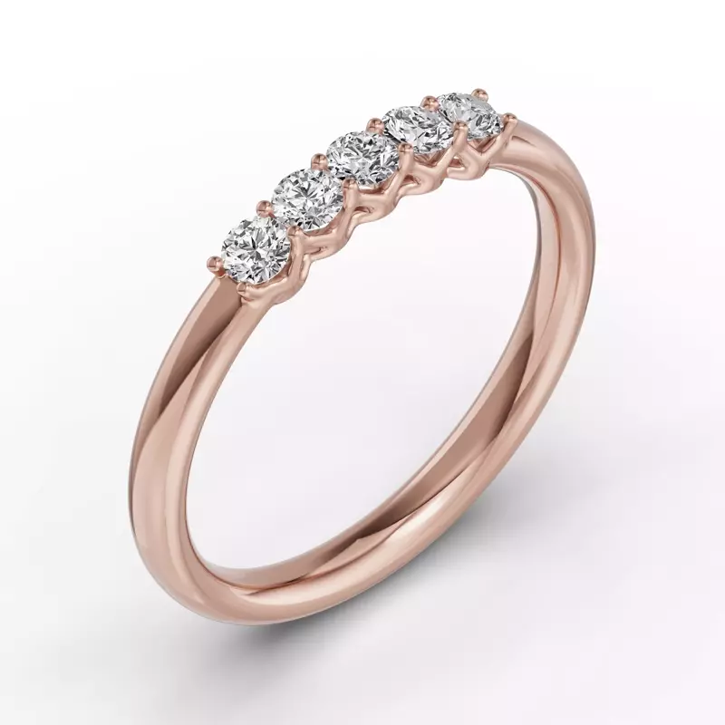 14K Rose Gold Unity Prong 5-Stone Lab Band (.25 ct. tw.)