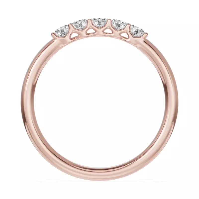 14K Rose Gold Unity Prong 5-Stone Lab Band (.25 ct. tw.)