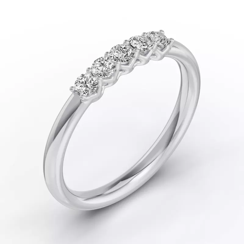 14K White Gold Unity Prong 5-Stone Band (.25 ct. tw.)