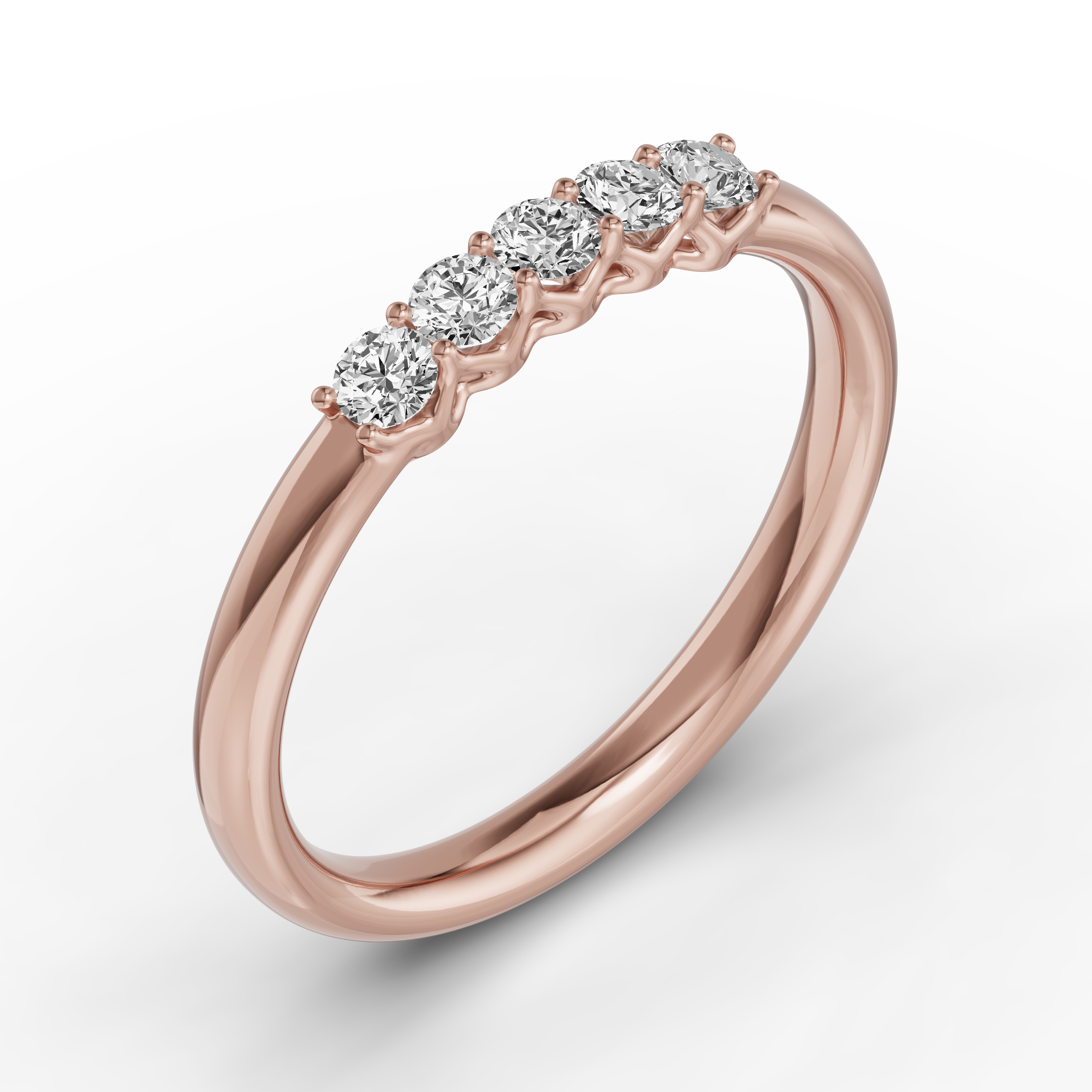 18K Rose Gold Unity Prong 5-Stone Band (.25 ct. tw.)