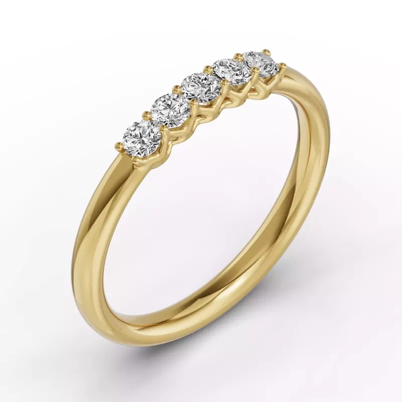 18K Yellow Gold Unity Prong 5-Stone Band (.25 ct. tw.)