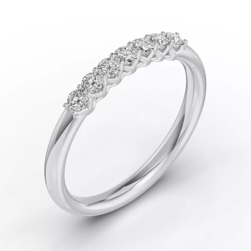 14K White Gold Unity Prong 7-Stone Band (.25 ct. tw.)