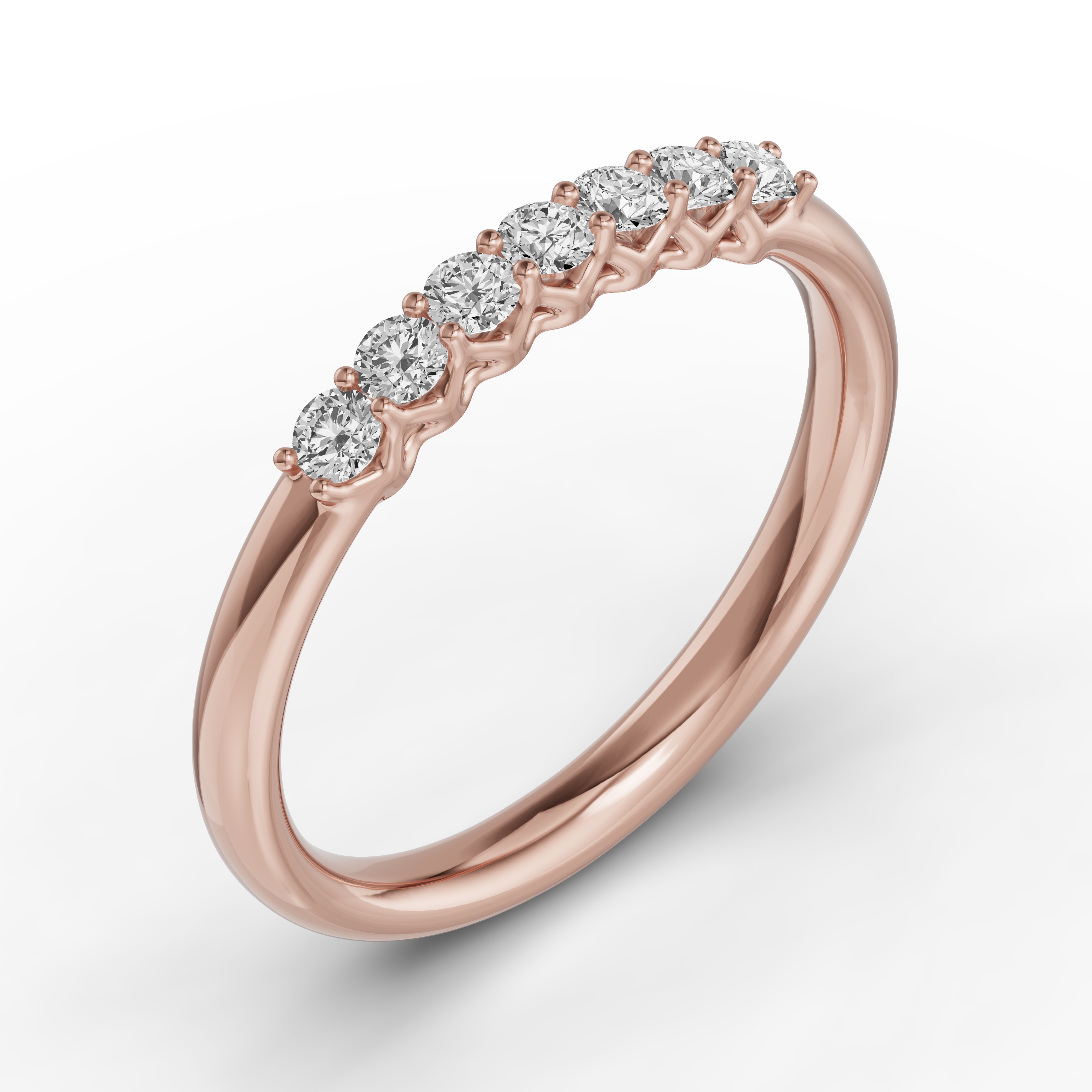 18K Rose Gold Unity Prong 7-Stone Lab Band (.25 ct. tw.)