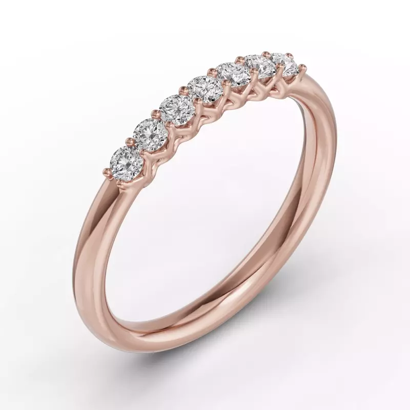 18K Rose Gold Unity Prong 7-Stone Band (.25 ct. tw.)