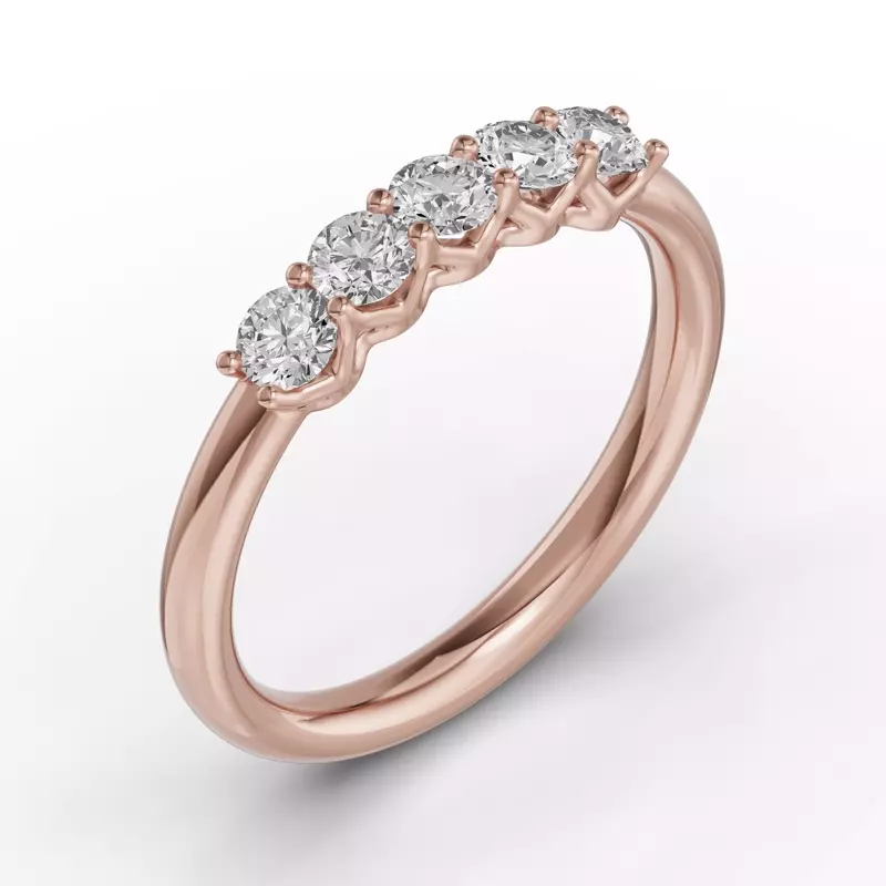 18K Rose Gold Unity Prong 5-Stone Band (.50 ct. tw.)