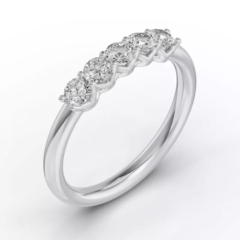 Platinum Unity Prong 5-Stone Lab Band (.50 ct. tw.)
